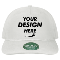 LEGACY Skully Cap, White / White, Front view, Mockup
