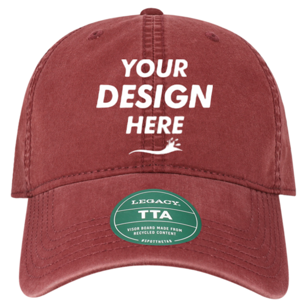 LEGACY Terra Twill Cap, Burgundy / Burgundy, Front view, Mockup