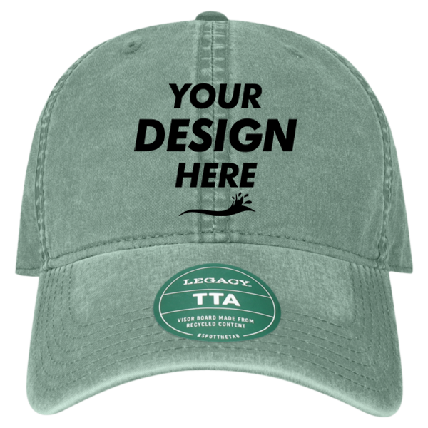LEGACY Terra Twill Cap, Dark Green / Dark Green, Front view, Mockup