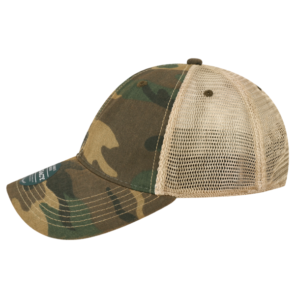 LEGACY Youth Old Favorite Trucker Cap, Army Camo / Khaki / Khaki, Left Side view