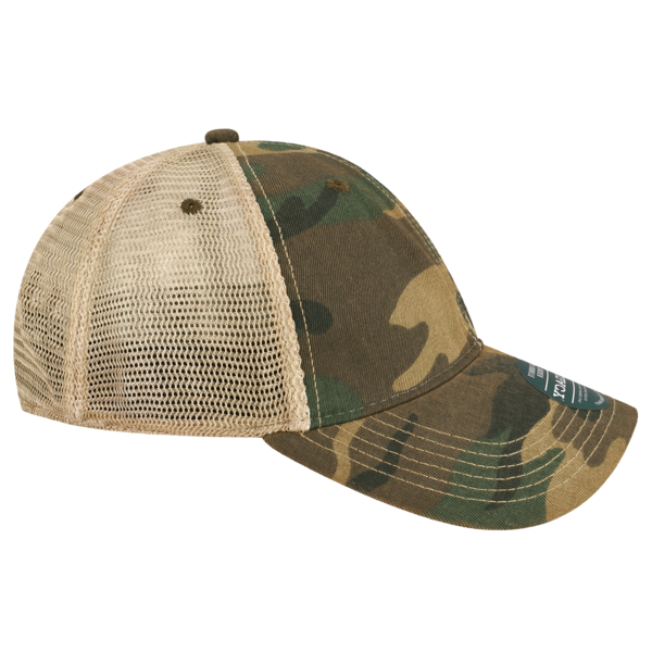 LEGACY Youth Old Favorite Trucker Cap, Army Camo / Khaki / Khaki, Right Side view