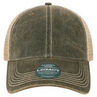 LEGACY Youth Old Favorite Trucker Cap, Black / Khaki / Khaki, Front view