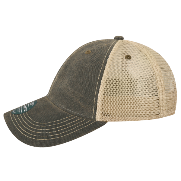 LEGACY Youth Old Favorite Trucker Cap, Black / Khaki / Khaki, Left Side view