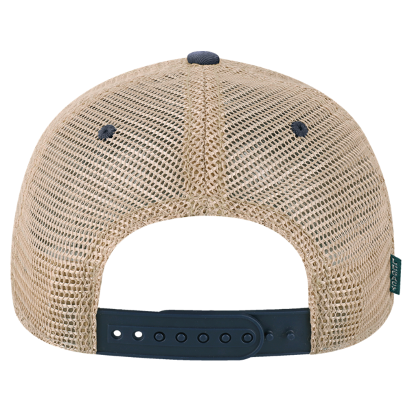 LEGACY Youth Old Favorite Trucker Cap, Navy / Khaki / Khaki, Back view
