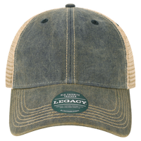 LEGACY Youth Old Favorite Trucker Cap, Navy / Khaki / Khaki, Front view