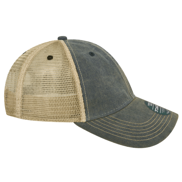 LEGACY Youth Old Favorite Trucker Cap, Navy / Khaki / Khaki, Right Side view