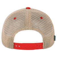 LEGACY Youth Old Favorite Trucker Cap, Scarlet Red / Khaki / Khaki, Back view