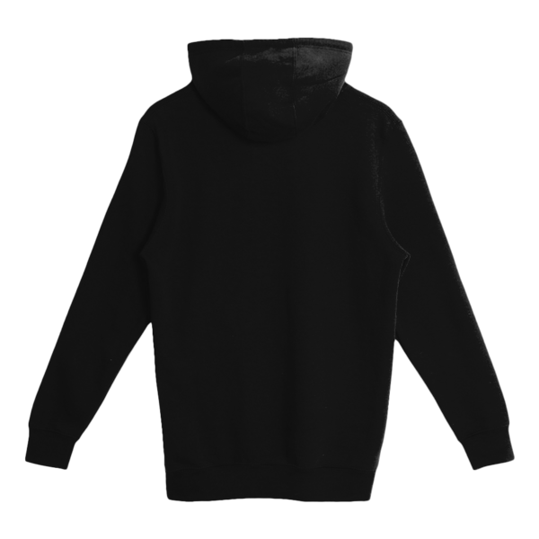 Lane Seven Unisex Heavyweight Pullover Hooded Sweatshirt, Black, Back view