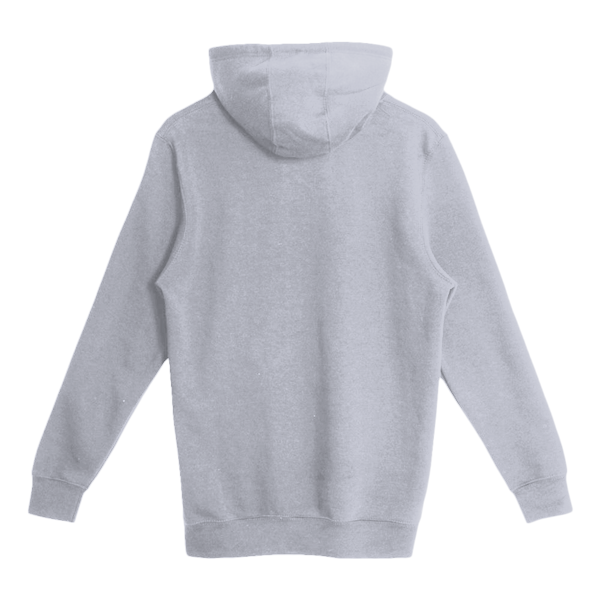 Lane Seven Unisex Heavyweight Pullover Hooded Sweatshirt, Heather Grey, Back view