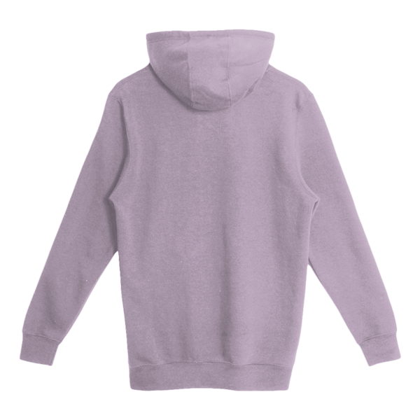 Lane Seven Unisex Heavyweight Pullover Hooded Sweatshirt, Lavender, Back view
