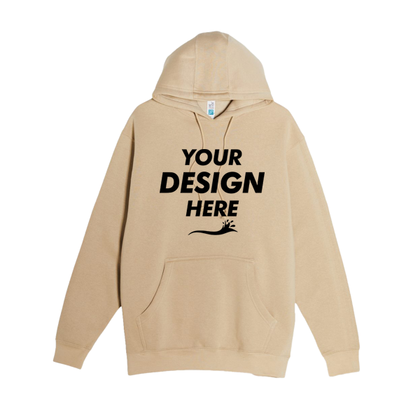 Lane Seven Unisex Heavyweight Pullover Hooded Sweatshirt, Mushroom, Front view, Mockup