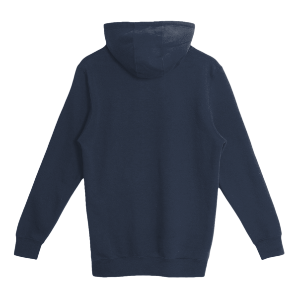 Lane Seven Unisex Heavyweight Pullover Hooded Sweatshirt, Navy, Back view