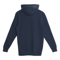 Lane Seven Unisex Heavyweight Pullover Hooded Sweatshirt, Navy, Back view