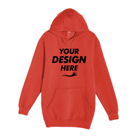 Lane Seven Unisex Heavyweight Pullover Hooded Sweatshirt, Paprika, Front view, Mockup