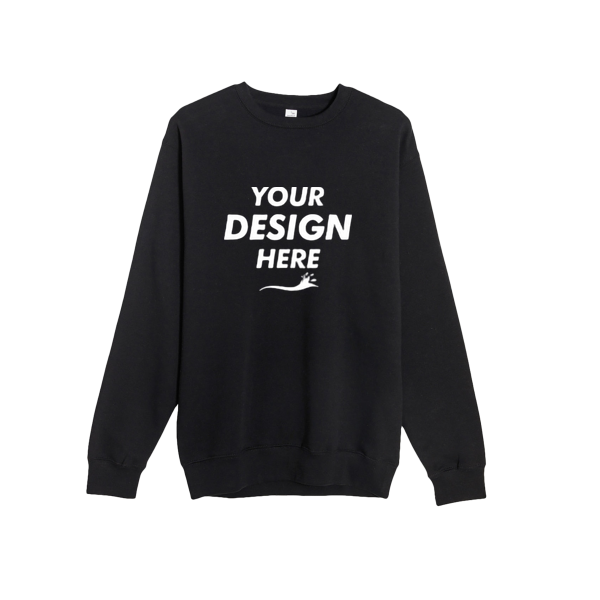 Lane Seven Unisex Premium Crewneck Sweatshirt, Black, Front view, Mockup