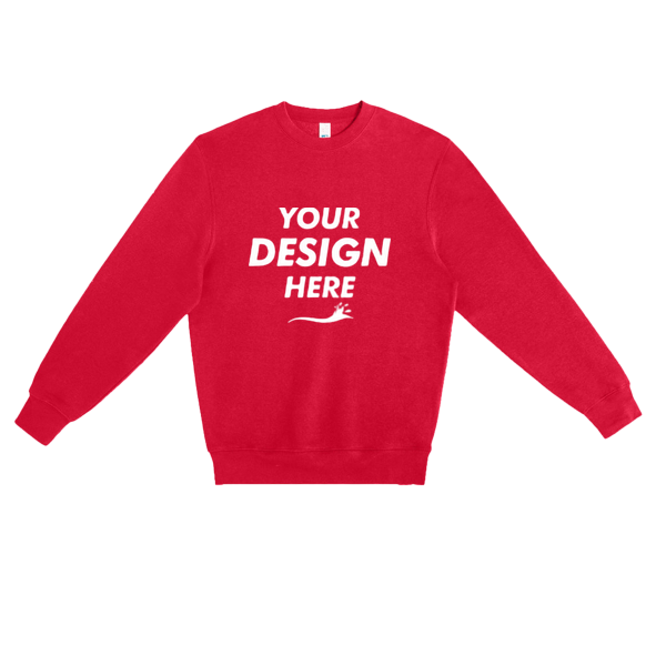 Lane Seven Unisex Premium Crewneck Sweatshirt, Cardinal, Front view, Mockup