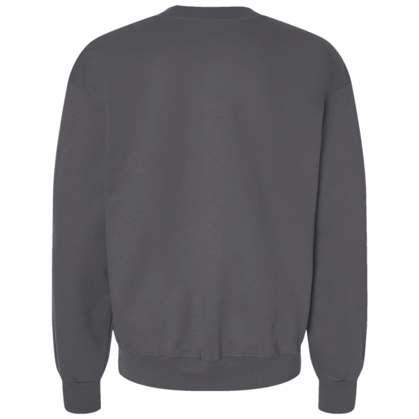 Lane Seven Unisex Premium Crewneck Sweatshirt, Charcoal Heather, Back view