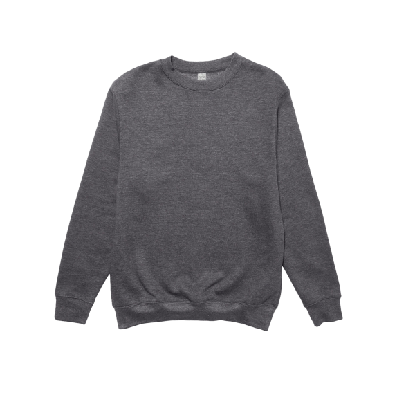 Lane Seven Unisex Premium Crewneck Sweatshirt, Charcoal Heather, Front view