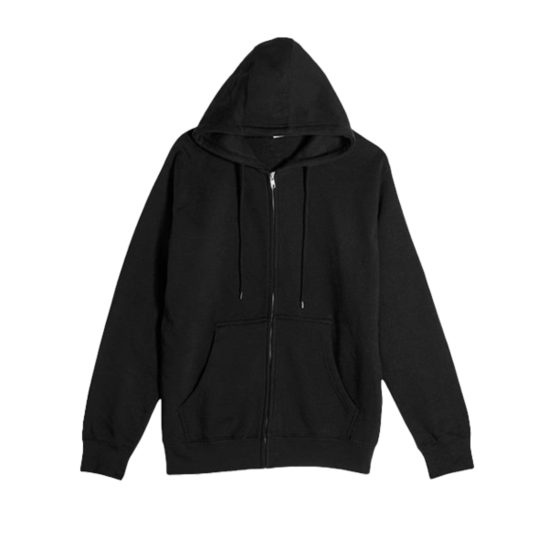 Lane Seven Unisex Premium Full-Zip Hooded Sweatshirt, Black, Front view