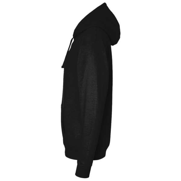 Lane Seven Unisex Premium Full-Zip Hooded Sweatshirt, Black, Left Sleeve view