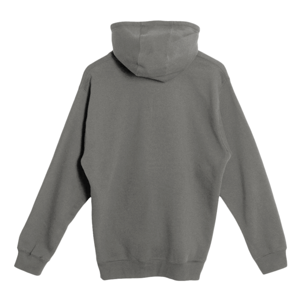 Lane Seven Unisex Premium Full-Zip Hooded Sweatshirt, Charcoal Heather, Back view