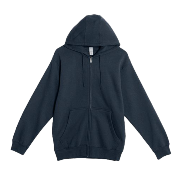 Lane Seven Unisex Premium Full-Zip Hooded Sweatshirt, Navy, Front view