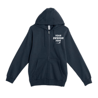 Lane Seven Unisex Premium Full-Zip Hooded Sweatshirt, Navy, Front view, Mockup