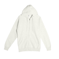 Lane Seven Unisex Premium Full-Zip Hooded Sweatshirt, Oatmeal Heather, Front view