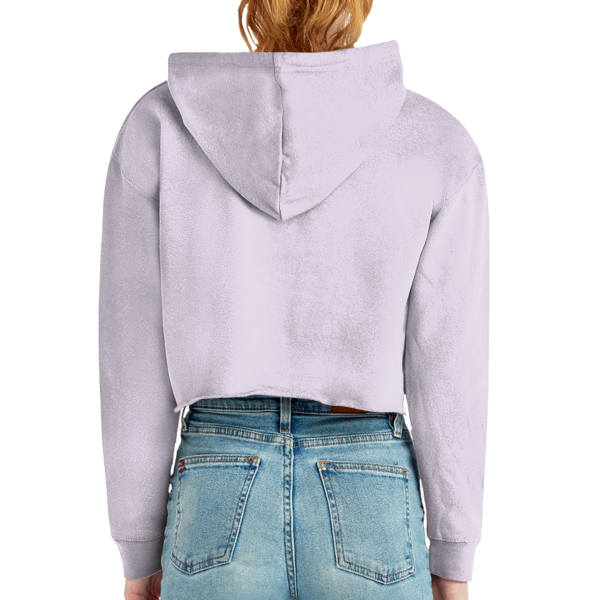 Lane Seven Women's Cropped Fleece Hooded Sweatshirt, Lilac, Back view