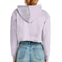 Lane Seven Women's Cropped Fleece Hooded Sweatshirt, Lilac, Back view