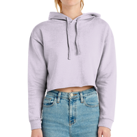 Lane Seven Women's Cropped Fleece Hooded Sweatshirt, Lilac, Front view