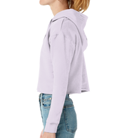 Lane Seven Women's Cropped Fleece Hooded Sweatshirt, Lilac, Left Sleeve view