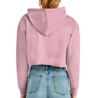 Lane Seven Women's Cropped Fleece Hooded Sweatshirt, Mauve, Back view