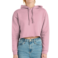 Lane Seven Women's Cropped Fleece Hooded Sweatshirt, Mauve, Front view