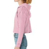 Lane Seven Women's Cropped Fleece Hooded Sweatshirt, Mauve, Left Sleeve view