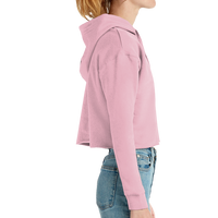 Lane Seven Women's Cropped Fleece Hooded Sweatshirt, Mauve, Right Sleeve view