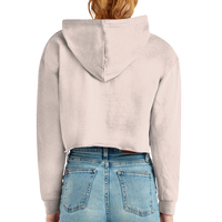 Lane Seven Women's Cropped Fleece Hooded Sweatshirt, Pale Pink, Back view