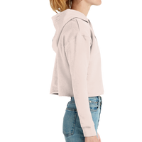 Lane Seven Women's Cropped Fleece Hooded Sweatshirt, Pale Pink, Right Sleeve view