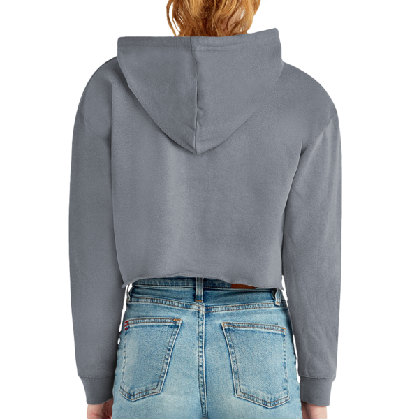 Lane Seven Women's Cropped Fleece Hooded Sweatshirt, Storm, Back view