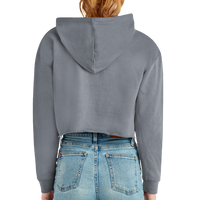 Lane Seven Women's Cropped Fleece Hooded Sweatshirt, Storm, Back view