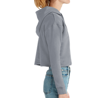 Lane Seven Women's Cropped Fleece Hooded Sweatshirt, Storm, Right Sleeve view
