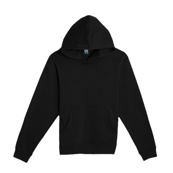 Lane Seven Youth Premium Pullover Hooded Sweatshirt, Black, Front view