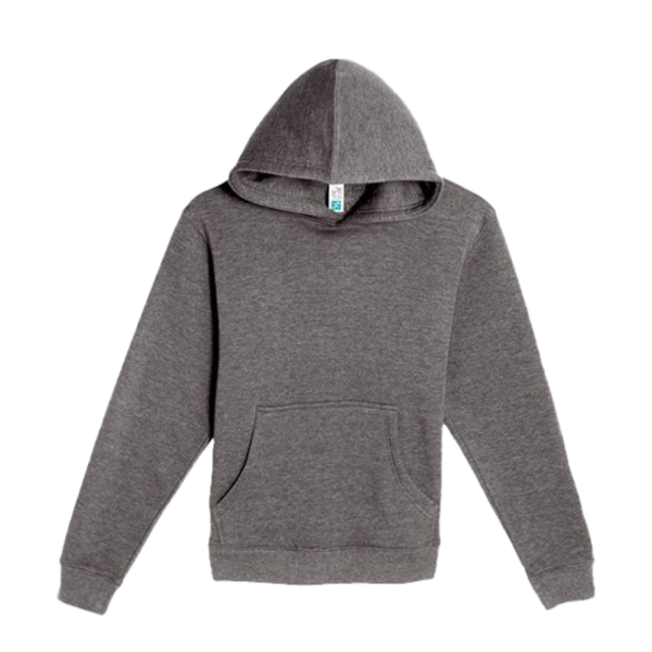 Lane Seven Youth Premium Pullover Hooded Sweatshirt, Charcoal Heather, Front view