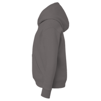 Lane Seven Youth Premium Pullover Hooded Sweatshirt, Charcoal Heather, Left Sleeve view