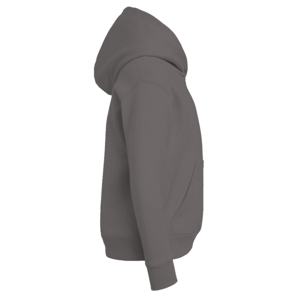 Lane Seven Youth Premium Pullover Hooded Sweatshirt, Charcoal Heather, Right Sleeve view