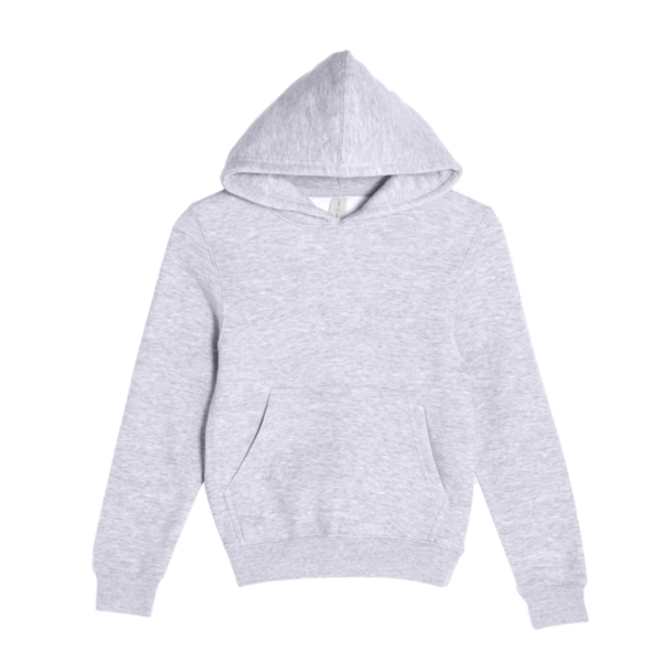 Lane Seven Youth Premium Pullover Hooded Sweatshirt, Heather Grey, Front view
