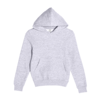 Lane Seven Youth Premium Pullover Hooded Sweatshirt, Heather Grey, Front view