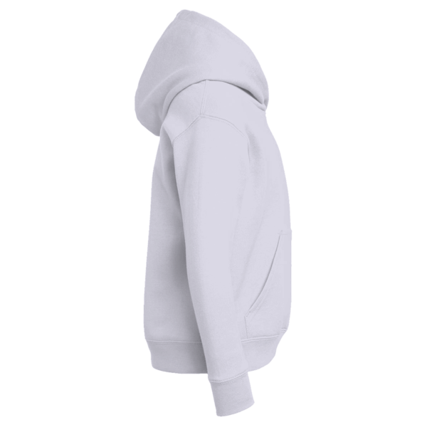 Lane Seven Youth Premium Pullover Hooded Sweatshirt, Heather Grey, Right Sleeve view