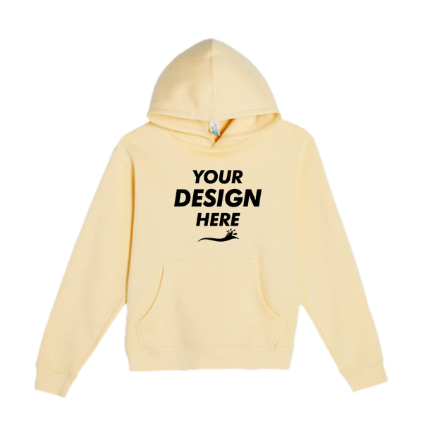 Lane Seven Youth Premium Pullover Hooded Sweatshirt, Pina Colada, Front view, Mockup