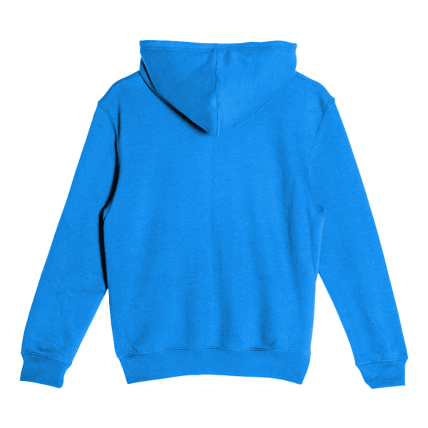 Lane Seven Youth Premium Pullover Hooded Sweatshirt, True Royal, Back view
